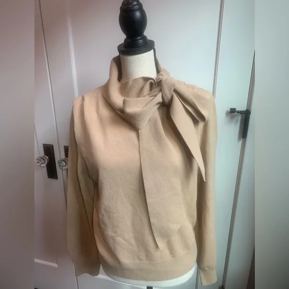 & Other Stories Camel color Tie Neck Sweater - Picture 5 of 7